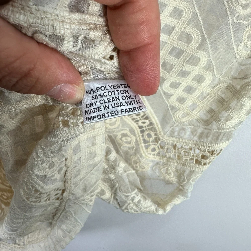 Glam Dress Small‎ Ivory Lace Sleeveless Crochet Lace Cottagecore Romantic Indie